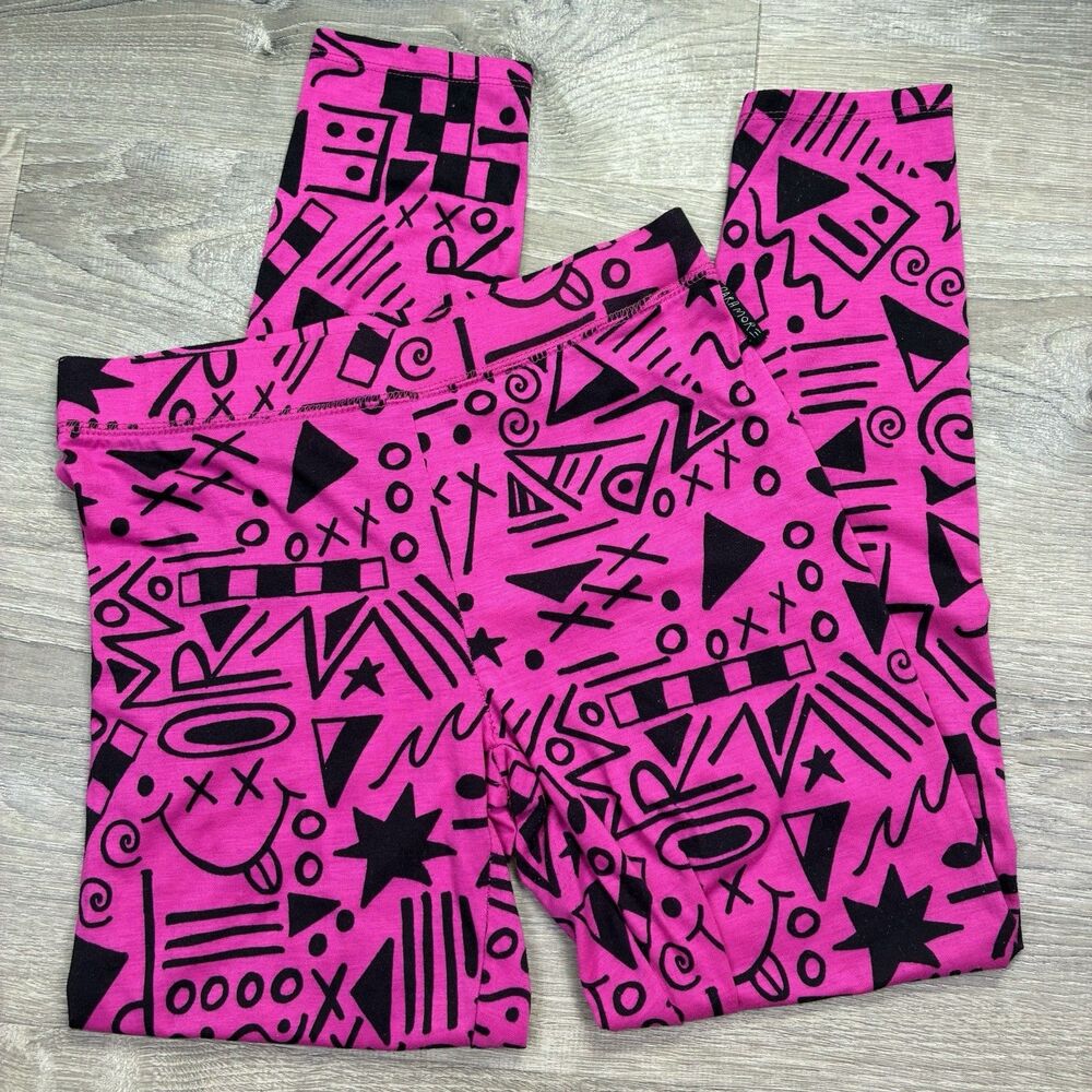 PARAMORE Rare Vintage Concert Pink Black Abstract Leggings Women's Medium